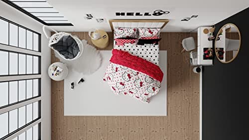 Hello Kitty Polka Dot Bedding 7 Piece Super Soft Comforter and Sheet Set with Sham, Full, (Official Licensed Product) by Franco Collectibles thumbnail 6