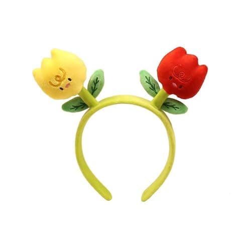 Creative Red Yellow Tulip Hair Band New Funny Cute Flower Headband Wash Face Photos Headwear Stage Party Props - Image 1