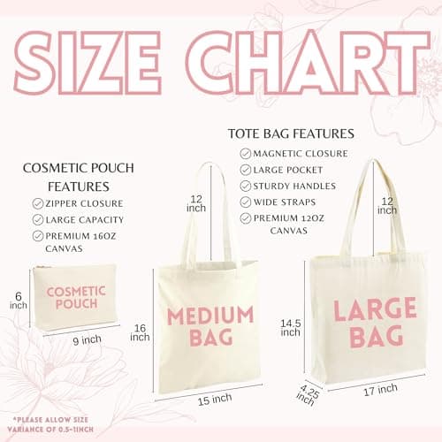 Personalized Custom Name Tote Bag - Custom Tote Shopper - Premium Durable Canvas, Reusable, Eco-Friendly- Ideal Gift for Women, Bridesmaids, Teachers, Nurses - Customizable (Medium Bag) thumbnail 7