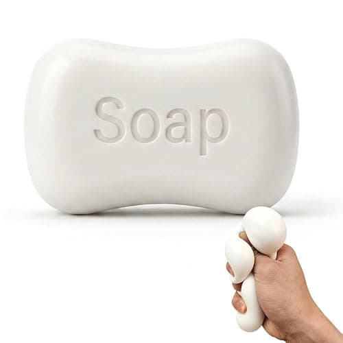 Crunchy Soap Squishy ASMR Bead Filled Slow Rising Soap Squishy, White | 2026 New Realistic Soap Shape Crunchy Squishy Stress Ball, Slow Rising Squeeze for Adults Office Desk Home Travel Daily Use - Image 1