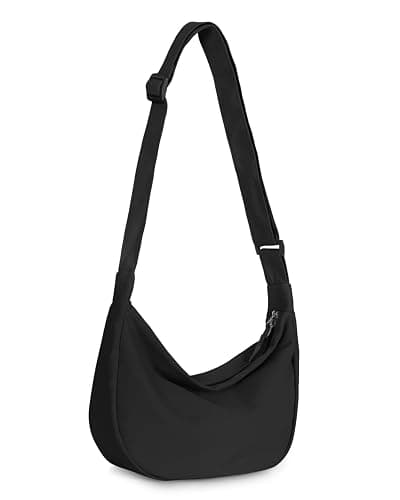 Crossbody Sling Bag for Women Men Trendy, Crescent Bag with Adjustable Strap, 2 Zippers Lightweight - Image 1