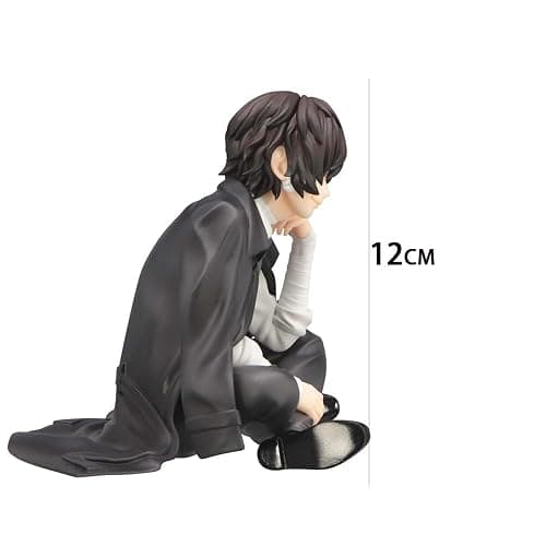 Puruuige 2PCS Nakahara Chuuya/Dazai Osamu Anime Figure Dazai Osamu Noodle Stopper Figurine Sitting Pose Character Model Desktop Decoration, 5.5 inch thumbnail 2
