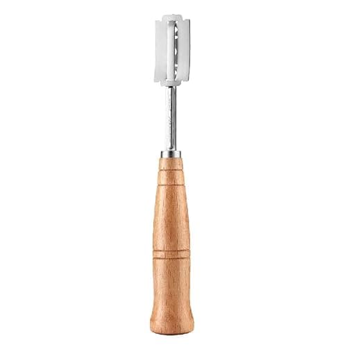 "SAINT GERMAIN Premium Hand Crafted Bread Lame for Dough Scoring Knife, Lame Bread Tool for Sourdough Bread Slashing with 10 Blades Included with Replacement with Authentic Leather Protector Cover" thumbnail 3