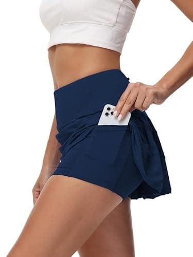 AugIris Women's Tennis Skirts High Waisted Athletic Golf Skorts with Pockets Skirts for Women Casual Workout Built-in Shorts thumbnail 5