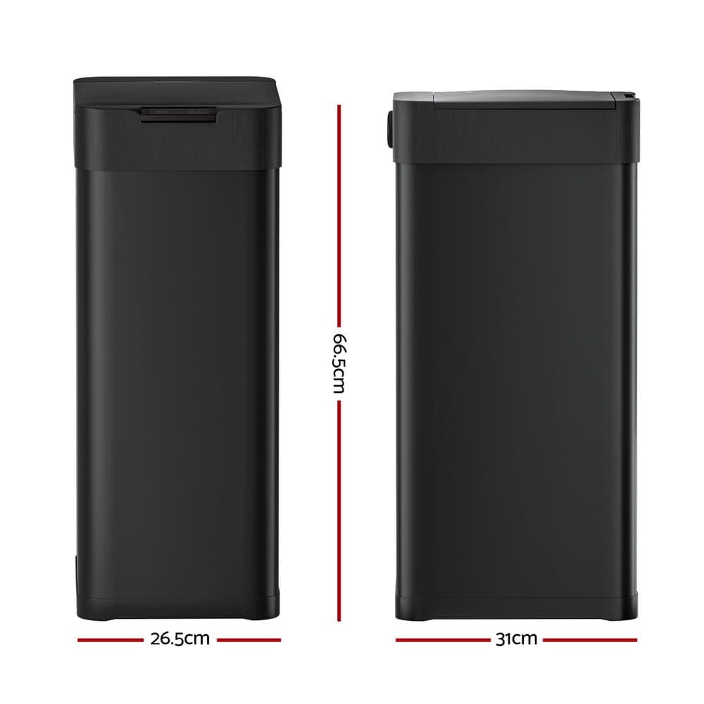 Deavnti Black 50L Devanti Sensor Bin Motion Rubbish Bins Kitchen Automatic thumbnail 2