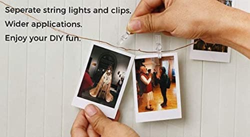 Photo Clip String Lights 17Ft - 50 LED Fairy String Lights with 50 Clear Clips for Hanging Pictures, Christmas Party Birthday Decoration - Perfect Dorm Bedroom Wall Decor Wedding Decorations thumbnail 5