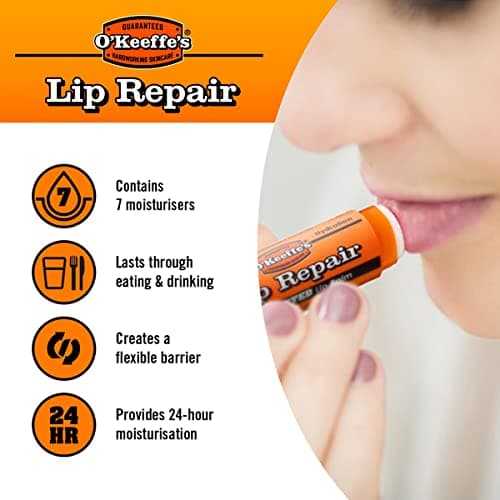 O'Keeffe's Lip Repair Unscented Lip Balm, 4.2g – For Extremely Dry, Cracked Lips | All-Day Moisture with 7 Moisturising Ingredients - 1 count (Pack of 1) - Single thumbnail 7