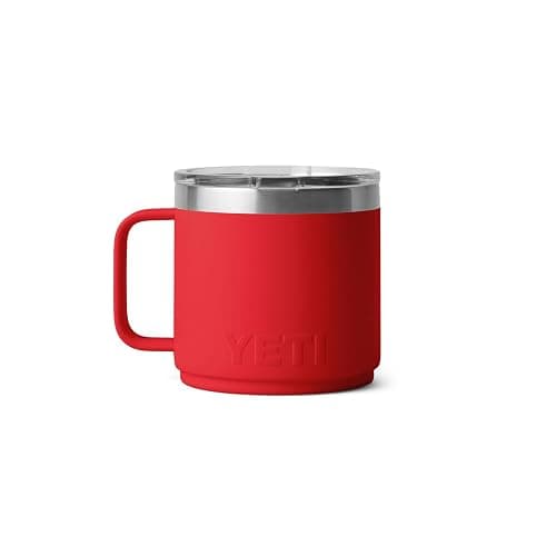 YETI Rambler 14 oz Ceramic Lined Stackable Mug, Vacuum Insulated, Stainless Steel with MagSlider Lid, Rescue Red thumbnail 8