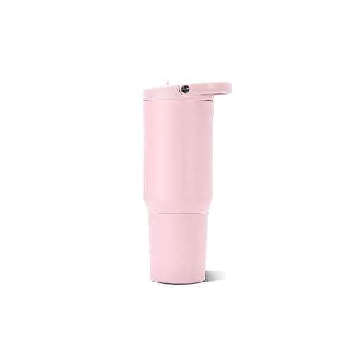 HydroJug Sport 20 oz Insulated Stainless Steel Water Bottle, Pink Sand | Triple wall insulated, circular flip straw, leak-resistant, swivel handle, removable rubber boot, BPA-free, dishwasher safe thumbnail 4