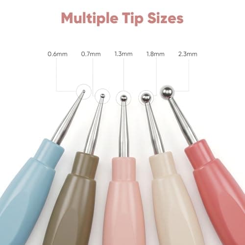 aderroo 5 in 1 Nail Dotting Pen, Nail Dotting Tool with 5 Detachable Color-Coded Tip Sizes 0.6/0.7/1.3/1.8/2.3mm, Portable Dotting Tools Nail Art for Flowers, Polka Dots and DIY Nail Design (5PCS) thumbnail 2