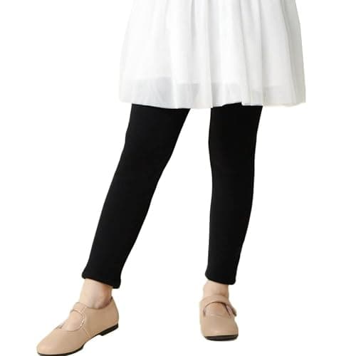 Looching Baby Toddler Girls Winter Fleece Lined Leggings Warm Full Length Pants Basic Cotton Thick Tights 1 Pack thumbnail 5