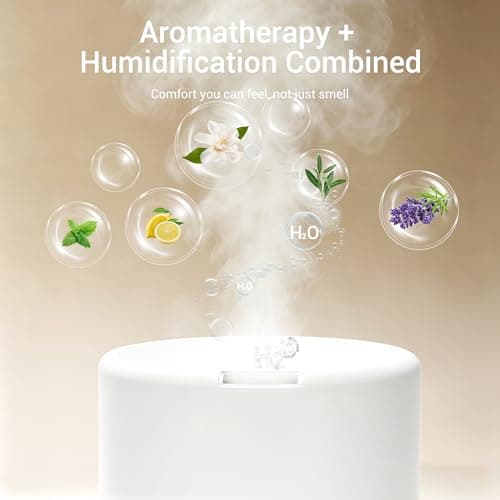 ASAKUKI Essential Oil Diffuser for Home, 300 ml Humidifier with Automatic Shut-Off, Quiet Aromatherapy Diffuser with 7 LED Lights for Living Room, Kitchen, Bedroom, Hotel - Light Brown thumbnail 2