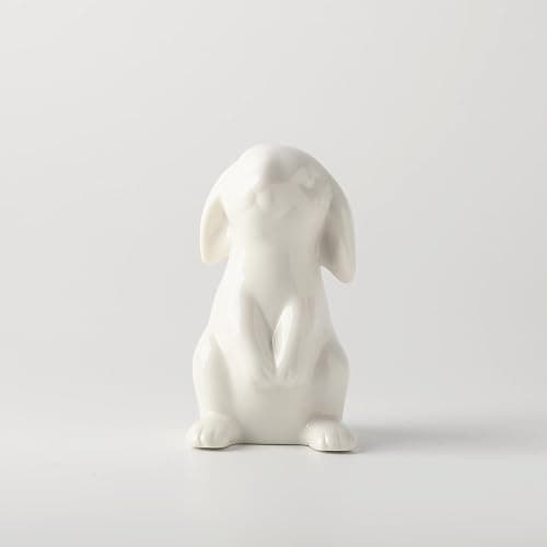 GOODSTART Ceramic Bunny Rabbits Easter Bunny Figurine Porcelain Modern Art Home Decoration, Statues for Spring Home Decor, Easter Decorations Rabbit Figurines thumbnail 4