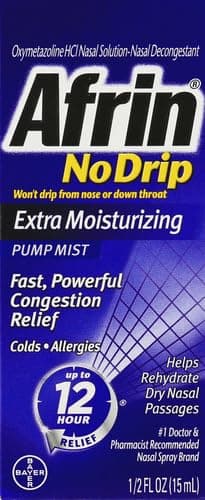 Afrin No Drip Extra Moisturizing 12 Hour Nasal Congestion Relief Pump Mist, Sinus Spray Decongestant - 15 mL thumbnail 2