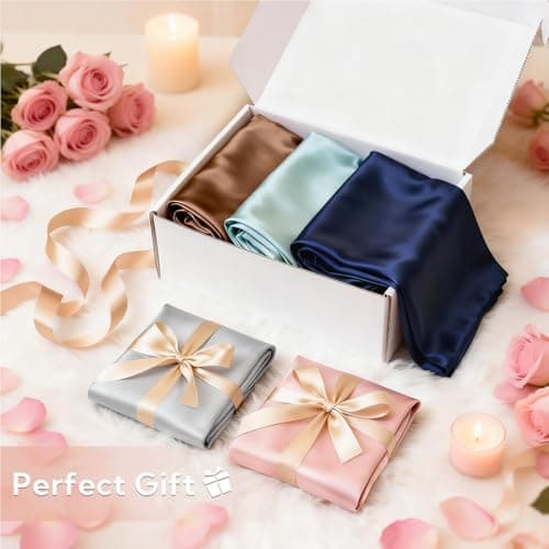 MR&HM Satin Pillowcase for Hair and Skin, Silk Satin Pillowcase 2 Pack, Standard Size Pillow Cases Set of 2, Silky Pillow Cover with Envelope Closure (20x26, Light Pink) thumbnail 2