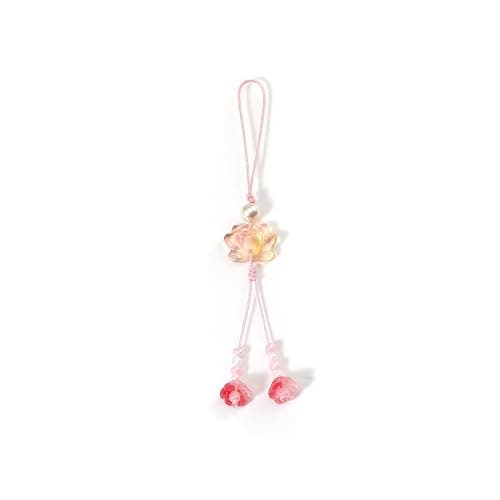 Cute Flower Phone Charm Lotus Flowers Pearl Beaded Camera Phone Strap | Bag Charms Y2K Accessories - Image 1