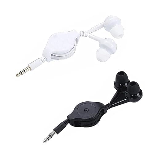 ThtRht 2 Pack Retractable Earbuds Wired Earphone Portable 3.5mm Plug Stereo in-Ear Headphone Wiring Ear Buds for Computer PC Tablet Phone Airplane Airline Flight Fly Trip Plane Laptop MP3 Player thumbnail 6