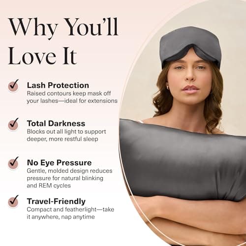 📌 Kitsch Contour Pillow Eye Mask – Softer Than Silk Eye Masks for Sleep, Blindfold Sleep Masks for Women & Men, No Eye Pressure, Lightweight, Eye Care, Travel Essentials - Charcoal thumbnail 3