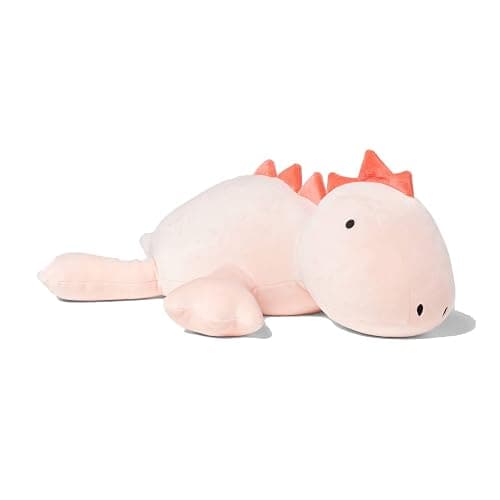 KOWSI® 1.4 LB Weighted Stuffed Stegosaurus Animals - 16 Inch Squished Long Dinosaur Jumbo Pillow - Soft Pink Dino Stuffed Animal Toy - Lumbar Back Cushion Soothing for Kids Adults (Stegosaurus) - Image 1
