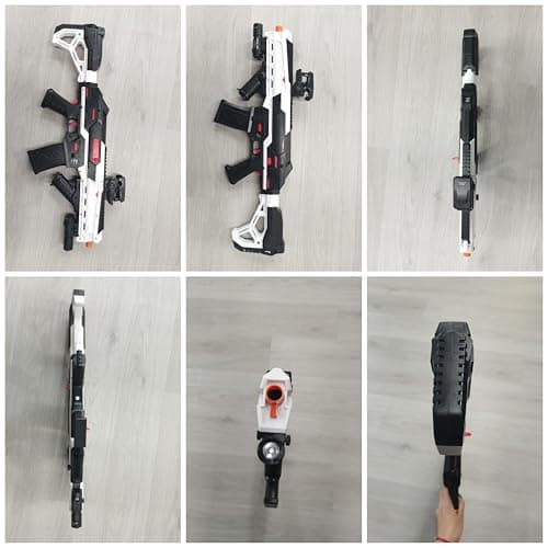 SOFITEN Toy Gun Automatic Sniper Rifle with Foldable Scope, Tactical Vest, Flashlight, Grip, Electric Toy Foam Blaster Soft Dart Bullets, Indoor Outdoor Play Team Gifts for Boys Birthday Xmas thumbnail 8