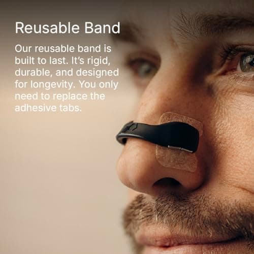 Intake Breathing — Magnetic Nasal Strips Starter Kit | Reusable Band + Tabs | Nasal Strips for Sleep, Snoring, Breathing & Sports | Stronger Lift Than Traditional Nose Strips | 4 Sizes, 30 Tabs, Black thumbnail 6