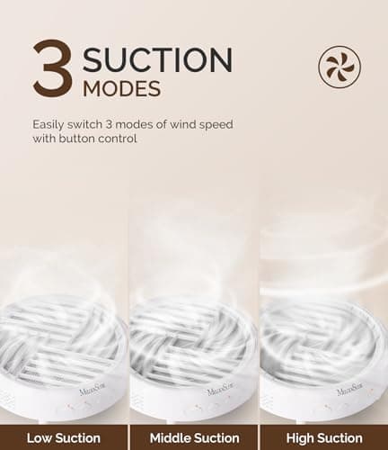 MelodySusie Compact Nail Dust Collector with Lightweight Design,Hpro 3800RPM Portable Nail Vacuum Fan with 3 Suction Modes,Reusable Filter & Easy-Control for Beginners,Nail Students & Home Use,White thumbnail 4