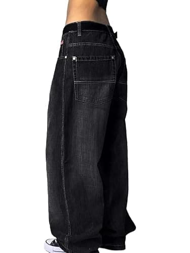 EMMIOL Women Boyfriends Hip Hop 90s Vintage Baggy Jeans Loose Denim Pants Mid Waist Jeans thumbnail 4