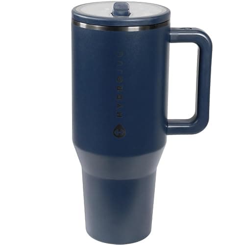 HydroJug Traveler - 32 oz Water Bottle with Handle & Flip Straw - Fits in Cup Holder, Leak Resistant Tumbler-Reusable Insulated Stainless Steel & Rubber Base - Gifts for Women & Men, Midnight - Image 1