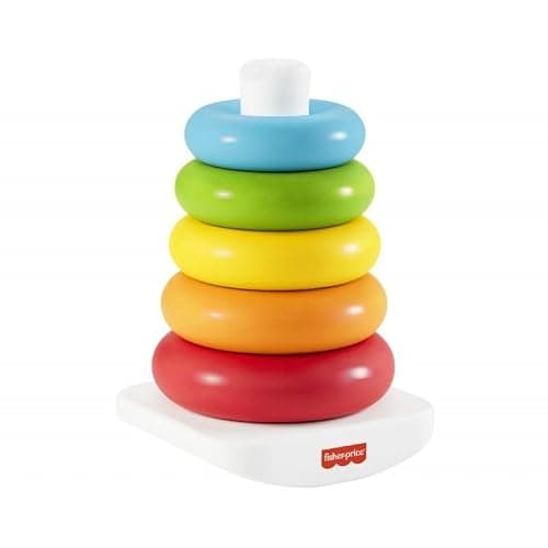 Fisher-Price Baby Stacking Toy Rock-A-Stack Rings with Roly-Poly Base for Ages 6+ Months, Made with Plant-Based Materials thumbnail 5