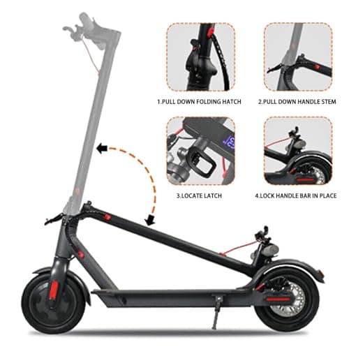 8.5" Adult Electric Scooter, 900W Motor, 36V 7.8Ah Battery,35KM/H Max Speed, Long Range Folding E-Scooter for Urban Commuting with App (Black) thumbnail 7