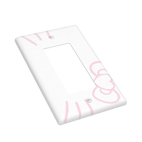 Cute Single Rocker Light Switch Covers, Kawaii Wall Decor, Pink Wall Plate, Bedroom Decorative, for Fans Girls Kids Birthday Valentine's Day Gifts, White thumbnail 3