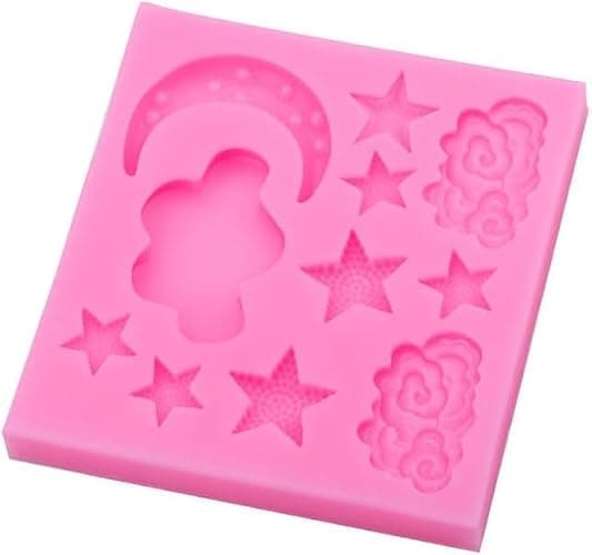 3Pcs Pink Moon and Star Molds Silicone, Cloud Fondant Mold Moon Star Cloud Chocolate Molds for Chocolate Candy Baking Sugar Cakes Decorating Candy Making Supplies thumbnail 8