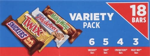SNICKERS, TWIX, MILKY WAY & 3 MUSKETEERS Individually Wrapped Variety Pack Full Size Milk Chocolate Candy Bars Bulk Assortment, 33.31 oz, 18 Bars (Pack of 2) thumbnail 4