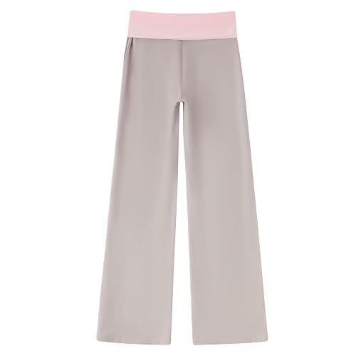 Fold Over Yoga Pants for Women Wide Leg Sweatpants Lounge Low Waist Flare Leggings Bell Bottoms Teen Girls Pants thumbnail 4