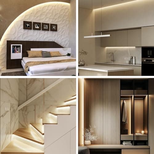 Yeewhale COB LED Strip Lights 50ft,3000K DC 24V Dimmable Warm White Flexible LED Rope Lights for Bedroom,with Remote and app Control LED Lights Strip for Living Room, Shelf, Cabinet thumbnail 3