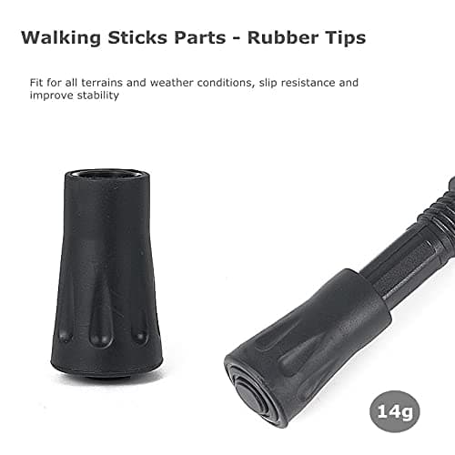 Walking Stick Tips Rubber 4pcs Trekking Pole Tips Replacement- Rubber Feet for Hiking Poles, Walking Sticks, Trekking Poles | Rubber Tip for Walking Sticks Hiking Trekking Poles Boot Tips Rubber Feet thumbnail 4