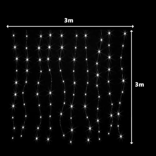 Marco Paul 300 Warm White LED String Curtain Light with 10 Strands USB Hanging Net Lighting Home Party Christmas Waterfall Hanging Plug in String Lights Waterproof Window Lights Durable Oudoor Indoor thumbnail 7