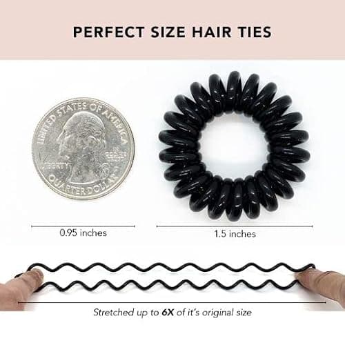Kitsch Spiral Hair Ties for Women - Creaseless and Dent-free Coil Hair Ties | No Damage, Phone Cord Coils | Made of Flexible and Durable Plastic | Ideal Gifts for Women - 4pcs (Clear/Transparent) thumbnail 2