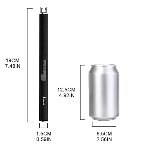 SUPRUS Electric Lighter Arc Windproof Flameless USB Rechargeable Lighter with Safety Lock for Candle BBQ Camping Gifts for Women Mom(Black) thumbnail 2