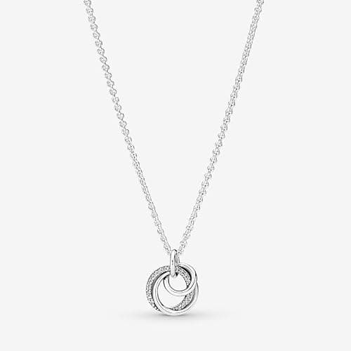 Pandora Family Always Encircled Pendant Necklace - Great Gift for Women - Adjustable Necklace with Lobster Clasp - Sterling Silver & Cubic Zirconia - 23.6", No Gift Box thumbnail 2