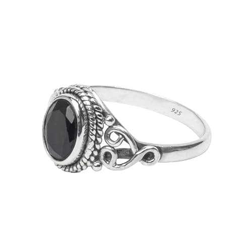 Black Tourmaline Stone Ring 925 Sterling Silver Statement Ring For Women Handmade Gemstone Christmas Jewellery Gift For Her thumbnail 3