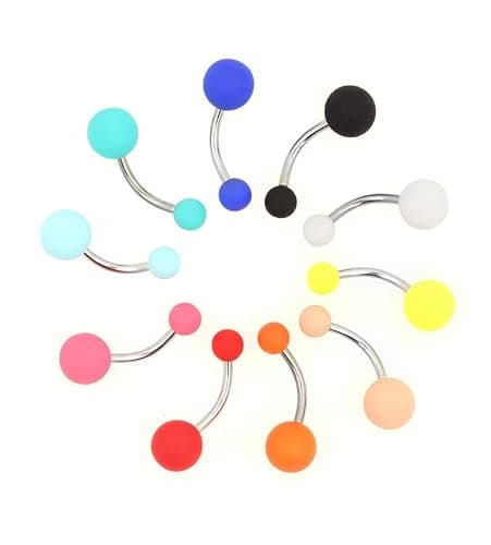 Tanyoyo 12PCS Belly Button Ring 14G Belly Rings Surgical Stainless Steel Navel Rings Belly Button Piercing Jewelry for Women thumbnail 3