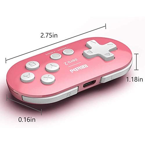 8Bitdo Zero 2 Mini Bluetooth Gamepad for Switch Windows Android MacOS Steam Raspberry Pi (Pink) thumbnail 2