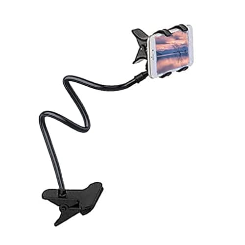 ⭐️⭐️Universel Support en col de cygne, pour téléphone avec clip, Portable Support Flexible, Bras Longs 360° Rotation Réglable, Robuste et Durable pour Lit, Voiture, Maison, Table, Bureau (noir) - Image 1