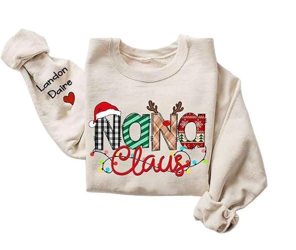Personalized Grandma Claus Sweatshirt, Gifts for Grandma, Gifts for Christmas - Image 1