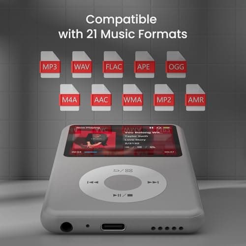MP3 Player with Bluetooth Black 128GB Video EBOOK Sliver thumbnail 4