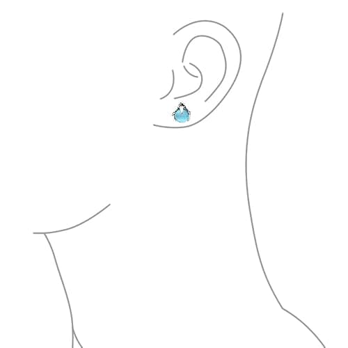 Gothic Punk Rocker Biker Jewelry Aqua Blue Translucent Ball Orb Dragon Claw Stud Earrings For Men For Women Silver Tone Black Oxidized Stainless Steel thumbnail 2