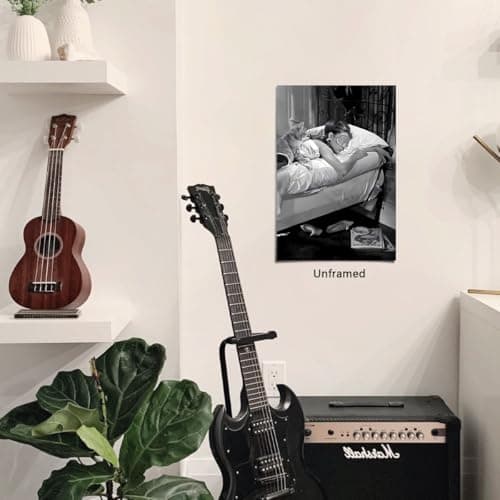 Vintage Black And White Wall Art Audrey Hapburn Sleeping Poster Home Room Wall Decor-Museum Quality Photo Art Canvas Prints Pictures For Bathroom Bedroom Decor thumbnail 2
