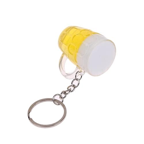 ARFUKA Keyring Simulation Beer Mug Pendant Keychain Metal Keyring Key Holder Men Women Key Chain Key Organizer Birthday Christmas Wedding Valentine's Day Gift for Men and Women thumbnail 2