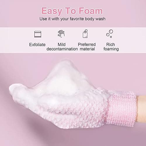 Yiclick Heavy Exfoliating Gloves, Exfoliating Body Scrubber for Bath Shower Exfoliation, Body Scrub Exfoliator for Dead Skin Remover, Exfoliate Sponge Loofah Washcloth Mitt Men Women thumbnail 3